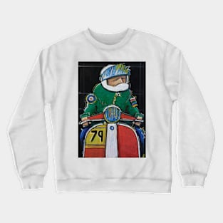 Retro Scooter, Classic Scooter, Scooterist, Scootering, Scooter Rider, Mod Art Crewneck Sweatshirt